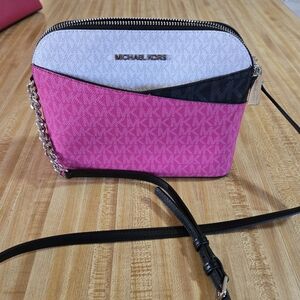Michael Kors Pink and Black Crossbody Bag